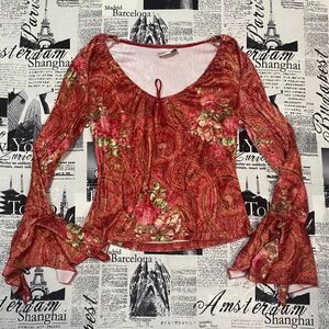 Fashion Bug Women's Red and Brown Blouse